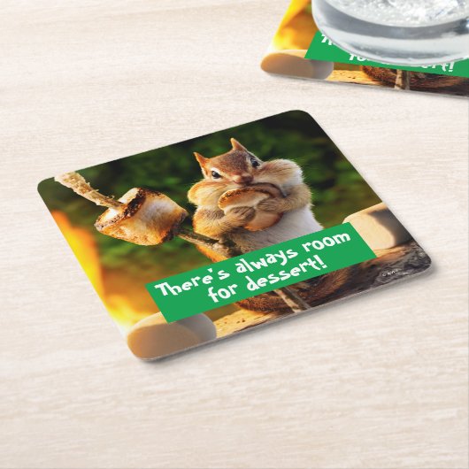 Chipmunk Eating Marshmallow Kartonnen Onderzetters (Schuin)