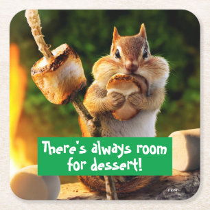 Chipmunk Eating Marshmallow Kartonnen Onderzetters