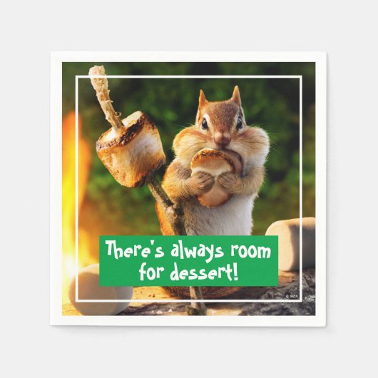 Chipmunk Eating Marshmallow Servet (Voorkant)
