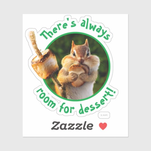 Chipmunk Eating Marshmallow Sticker (Vel)