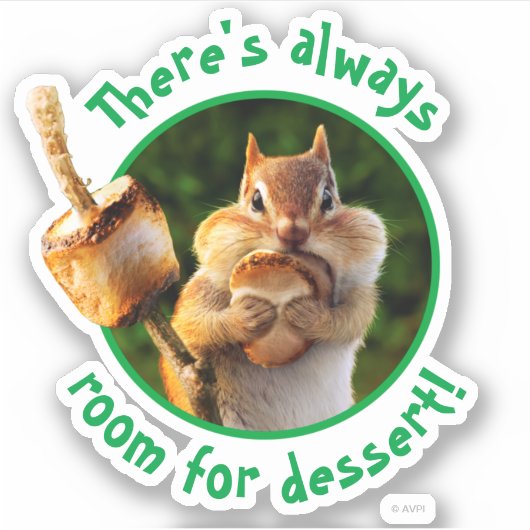 Chipmunk Eating Marshmallow Sticker (Voorkant)