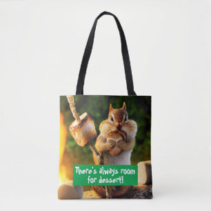 Chipmunk Eating Marshmallow Tote Bag