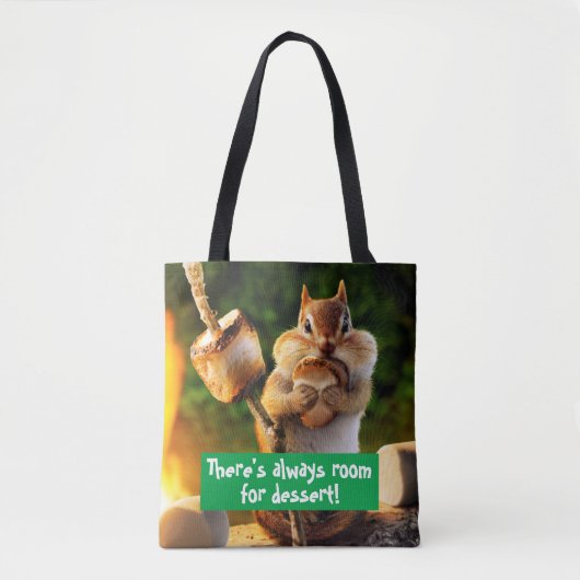 Chipmunk Eating Marshmallow Tote Bag (Voorkant)
