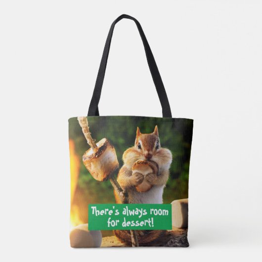 Chipmunk Eating Marshmallow Tote Bag (Achterkant)