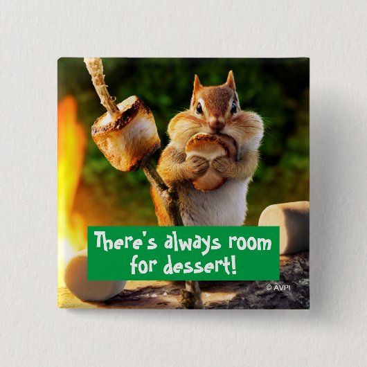 Chipmunk Eating Marshmallow Vierkante Button 5,1 Cm (Voorkant)