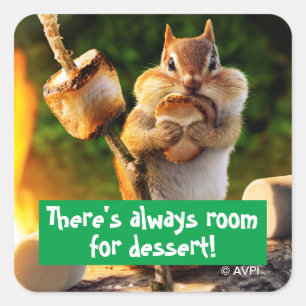 Chipmunk Eating Marshmallow Vierkante Sticker