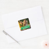 Chipmunk Eating Marshmallow Vierkante Sticker (Envelop)