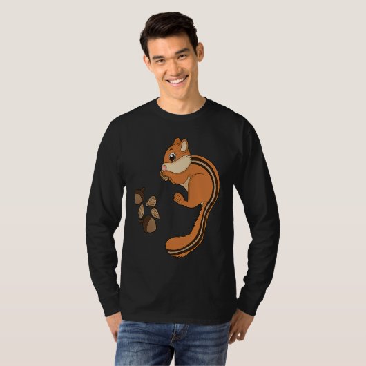 Chipmunk Eating Nuts  Nuts  For Kids T-shirt (Voorkant volledig)