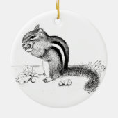Chipmunk en Acorns Keramisch Ornament (Achterkant)