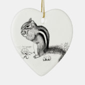 Chipmunk en Acorns Keramisch Ornament (Rechts)