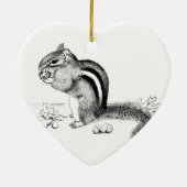 Chipmunk en Acorns Keramisch Ornament (Achterkant)