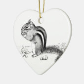 Chipmunk en Acorns Keramisch Ornament (Links)