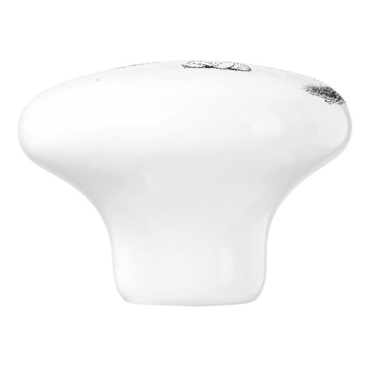 Chipmunk en Acorns Keramische Knop (Zijkant)