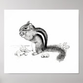 Chipmunk en Acorns Poster (Voorkant)
