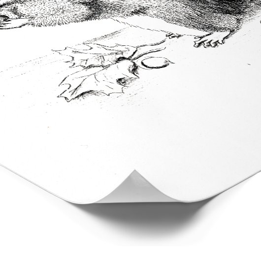 Chipmunk en Acorns Poster (Hoek)