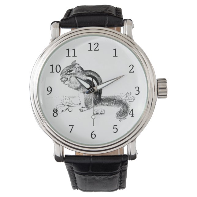 Chipmunk en Acorns Wrist Watch Horloge (Voorkant)