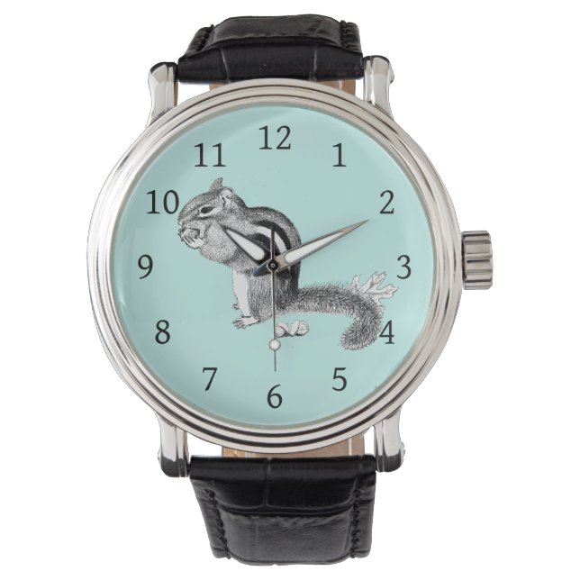 Chipmunk en Acorns Wrist Watch Horloge (Voorkant)