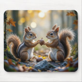 Chipmunk en eekhoorn en het delen van een eikel muismat (Voorkant)