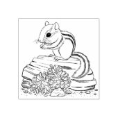 Chipmunk en Pine Cones Rubber Stamp Rubberstempel (Afrduk)