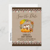 Chipmunk en Pomkins Herfst RusticSTD Aankondigingskaart (Voorkant / Achterkant)