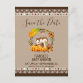 Chipmunk en Pomkins Herfst RusticSTD Aankondigingskaart (Voorkant)