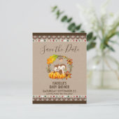 Chipmunk en Pomkins Herfst RusticSTD Aankondigingskaart (Staand voorkant)