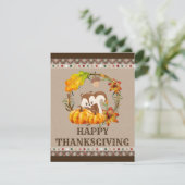 Chipmunk en pompoenen Herfst rustieke Thanksgiving Feestdagenkaart (Staand voorkant)