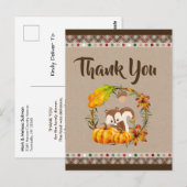Chipmunk en Pumpkins Herfst Rustic Hartelijk dank Briefkaart (Voorkant / Achterkant)