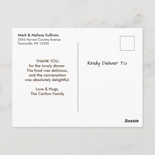 Chipmunk en Pumpkins Herfst Rustic Hartelijk dank Briefkaart (Achterkant)