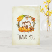 Chipmunk en Pumpkins Herfst Rustic Hartelijk dank Kaart (Gele Bloem)