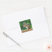 Chipmunk foto vierkante sticker (Envelop)