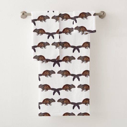 Chipmunk Frenzy Bathroom Towel Set Bad Handdoek (Insitu)