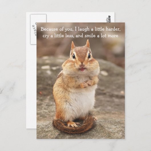 Chipmunk Friendship Quote Briefkaart (Voorkant / Achterkant)