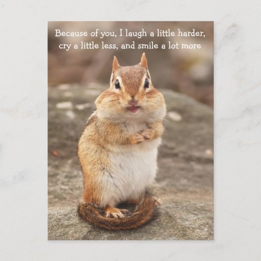 Chipmunk Friendship Quote Briefkaart (Voorkant)