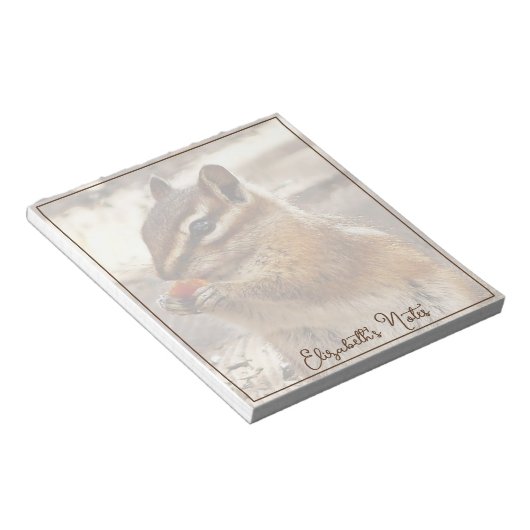 Chipmunk gepersonaliseerd notitieblok (Schuin)