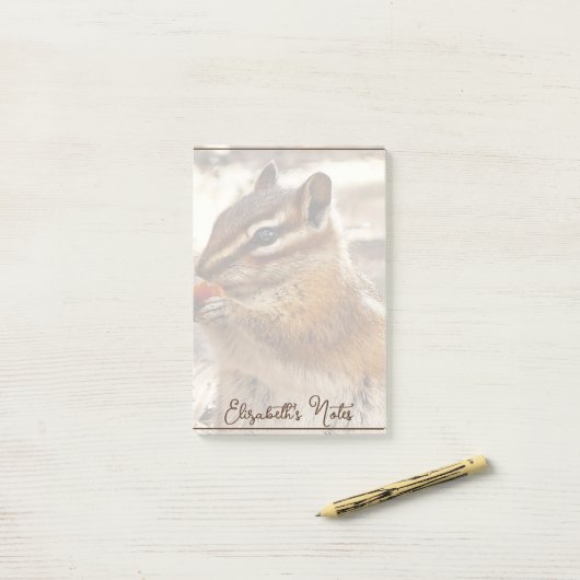 Chipmunk gepersonaliseerd post-it® notes (Op bureau)