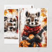 Chipmunk Guitar Melody Briefkaart (Voorkant / Achterkant)