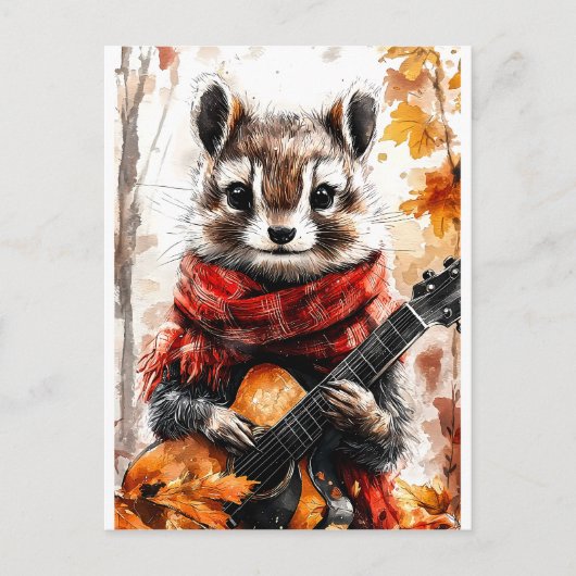 Chipmunk Guitar Melody Briefkaart (Voorkant)
