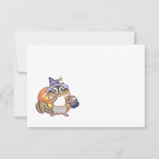 Chipmunk Halloween Any Occasion Flat Note Kaart (Voorkant)