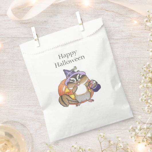 Chipmunk Halloween Trick or treat Favoriet Bag Bedankzakje (Geknipt)