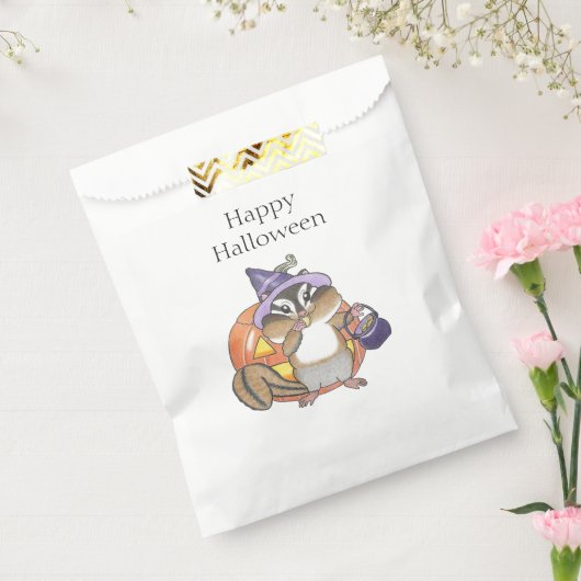 Chipmunk Halloween Trick or treat Favoriet Bag Bedankzakje (Gezegeld)