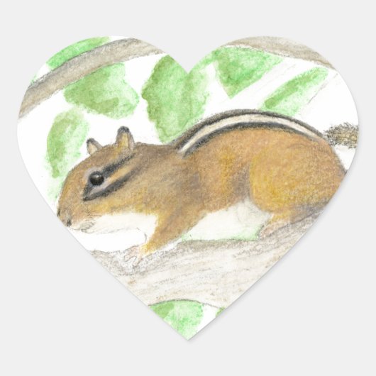 Chipmunk Hart Sticker (Voorkant)