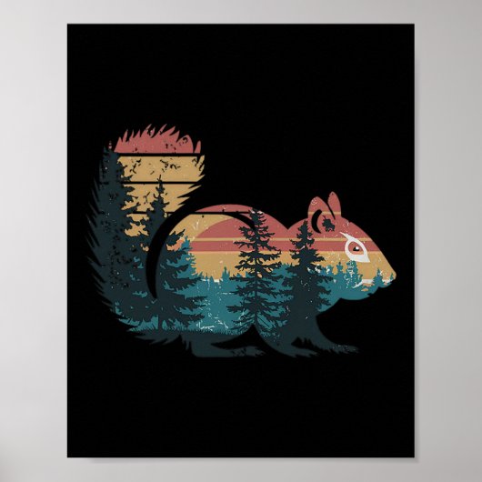 Chipmunk Hunting Wandelen Outdoor Camping Forest M Poster (Voorkant)