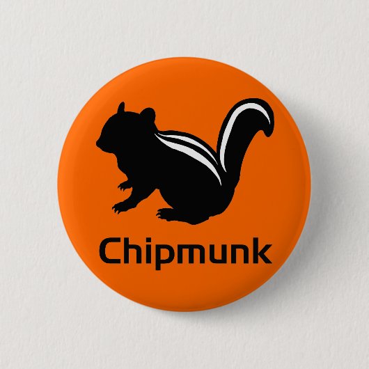 Chipmunk　illustration　(12)　Black Ronde Button 5,7 Cm (Voorkant)