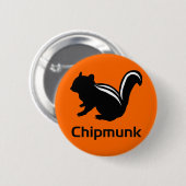 Chipmunk　illustration　(12)　Black Ronde Button 5,7 Cm (Voorkant /achterkant)