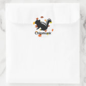 Chipmunk illustration (12) Black Ronde Sticker (Tas)