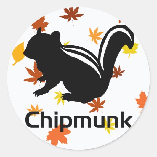 Chipmunk illustration (12) Black Ronde Sticker (Voorkant)