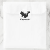 Chipmunk　illustration　(12)　Black Ronde Sticker (Tas)