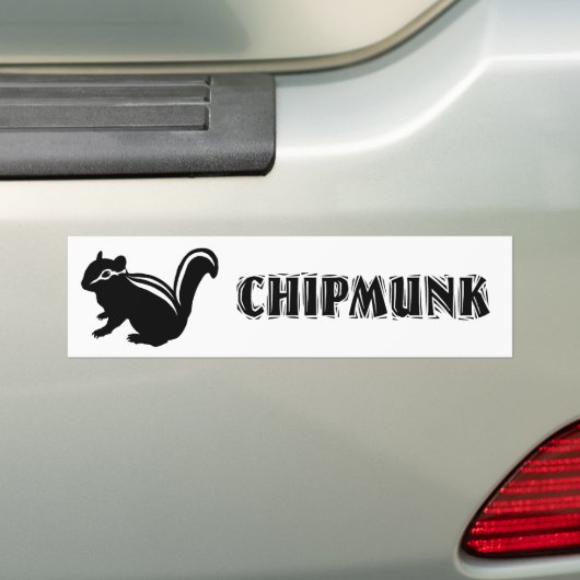 Chipmunk　illustration　(14)　Black Bumpersticker (Op auto)