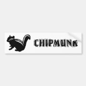Chipmunk　illustration　(14)　Black Bumpersticker (Voorkant)